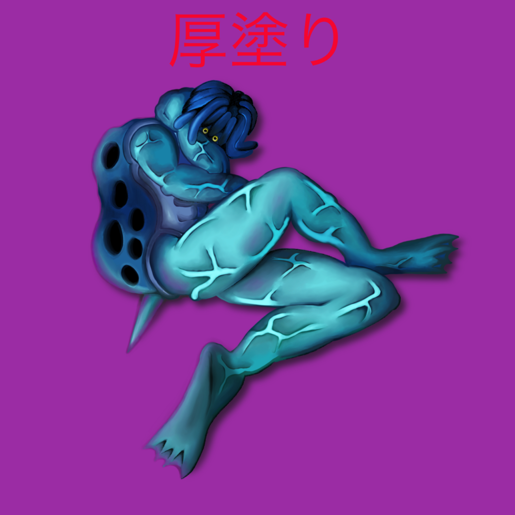 厚塗り手順 Procreateデフォルトのブラシのみ使用 うーたみイラスト 厚塗り手順 Procreateデフォルトのブラシのみ使用 うーたみイラスト